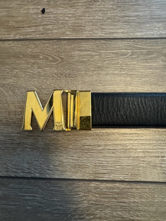 MCM Other - MCM Gold Belt Buckle on Black Strap